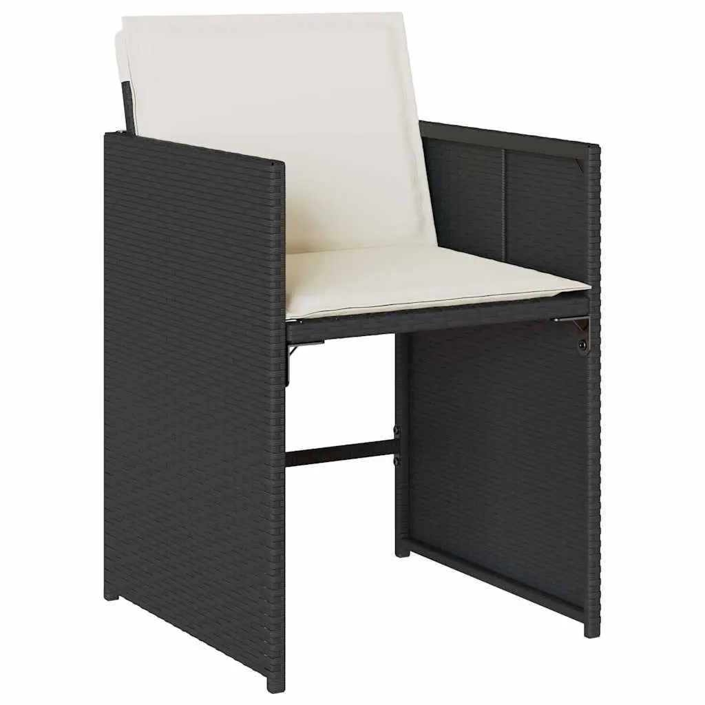 9 Piece Outdoor Garden Dining Set Patio Table Chairs with Cushions Black
