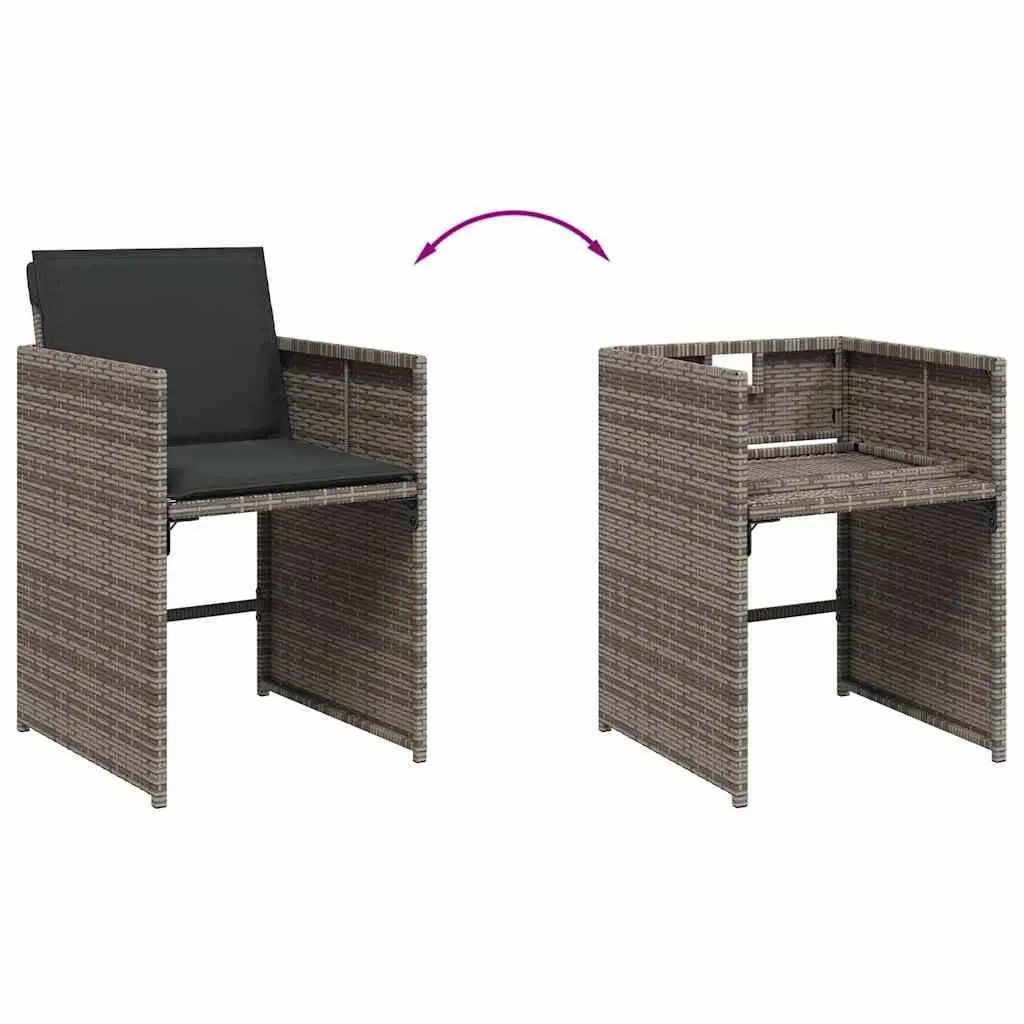 Garden Dining Set 13 Piece Outdoor Furniture Grey Poly Rattan Patio Chairs Table