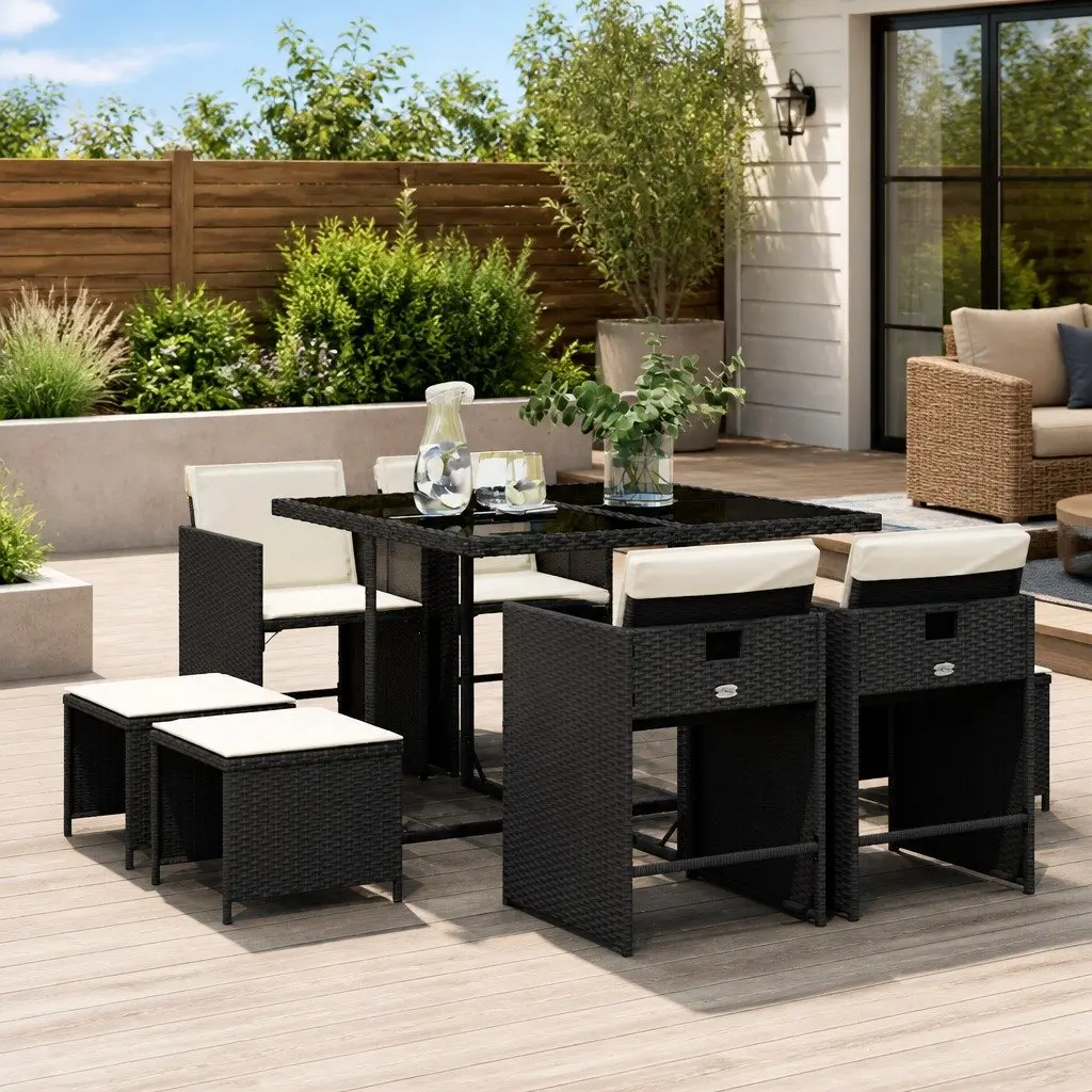 9 Piece Dining Set for Outdoor Enjoyment