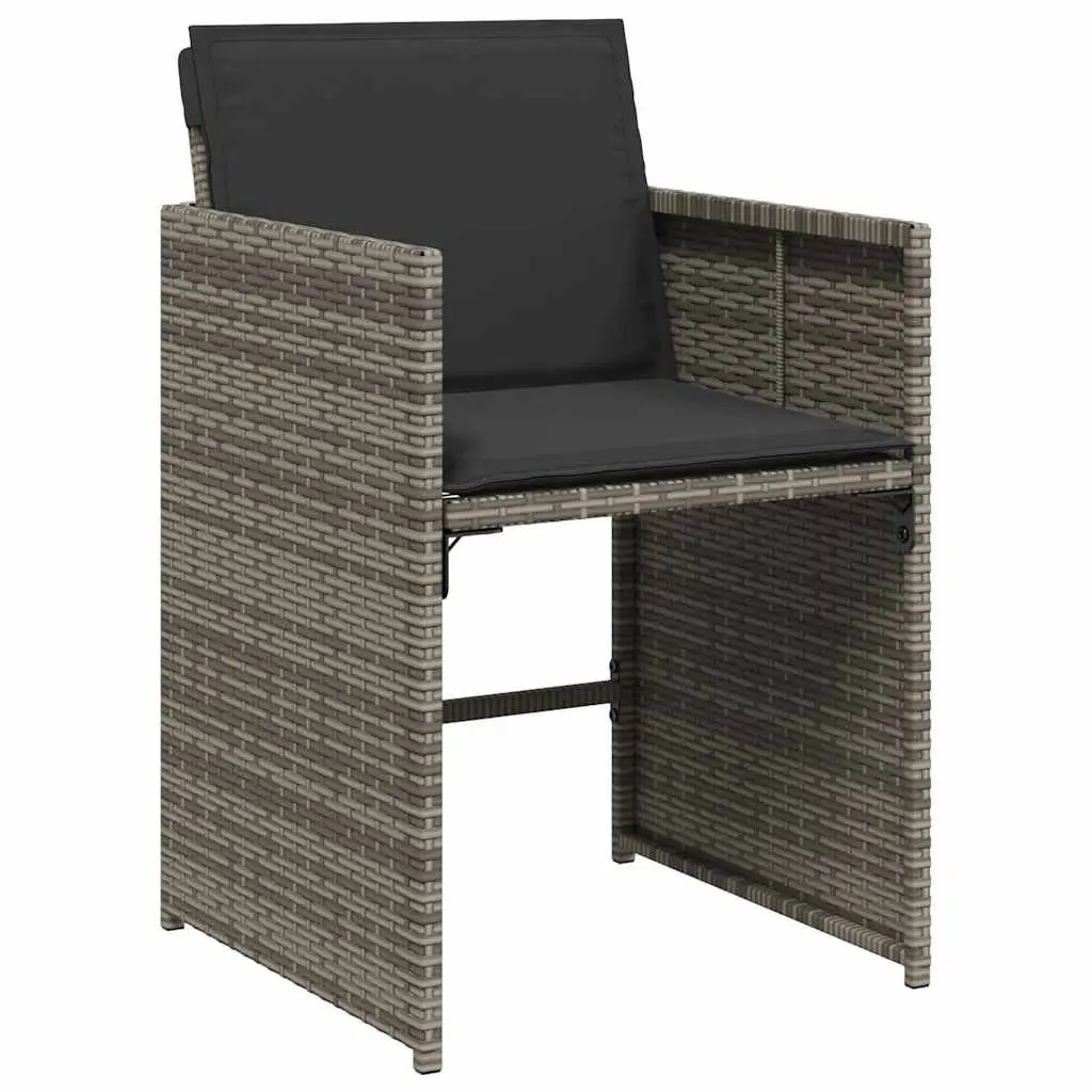 Garden Dining Set 9 Piece Outdoor Table Chairs with Cushions Grey