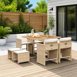 Engage in Outdoor Dining with Our 9-Piece Garden Set