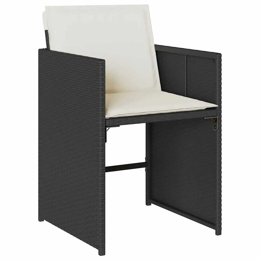 Garden Dining Set 13 Pieces Outdoor Furniture Black Poly Rattan Chairs Table