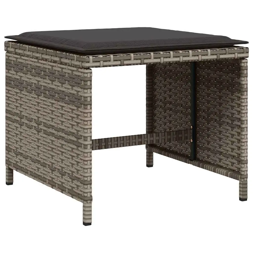 Outdoor Dining Set 13 Piece Grey Rattan Chairs Table for Garden Patio