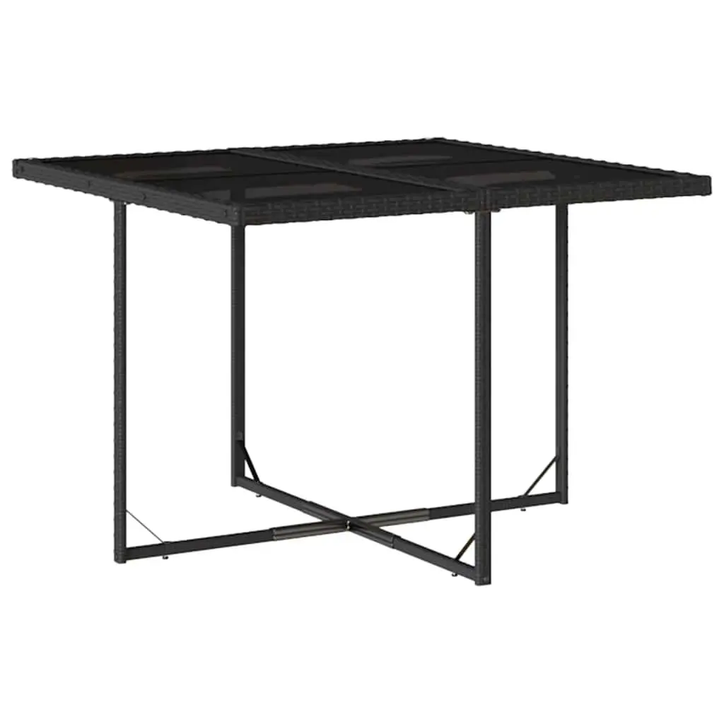 Outdoor Furniture Dining Set 9 Piece Black PE Rattan with Cushions