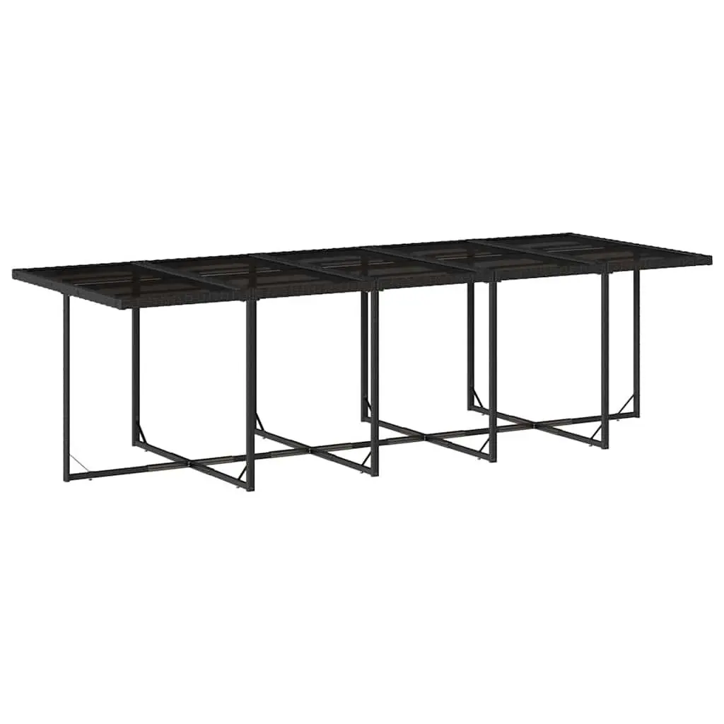 Garden Dining Set 13 Piece Outdoor Furniture Black Poly Rattan with Cushions