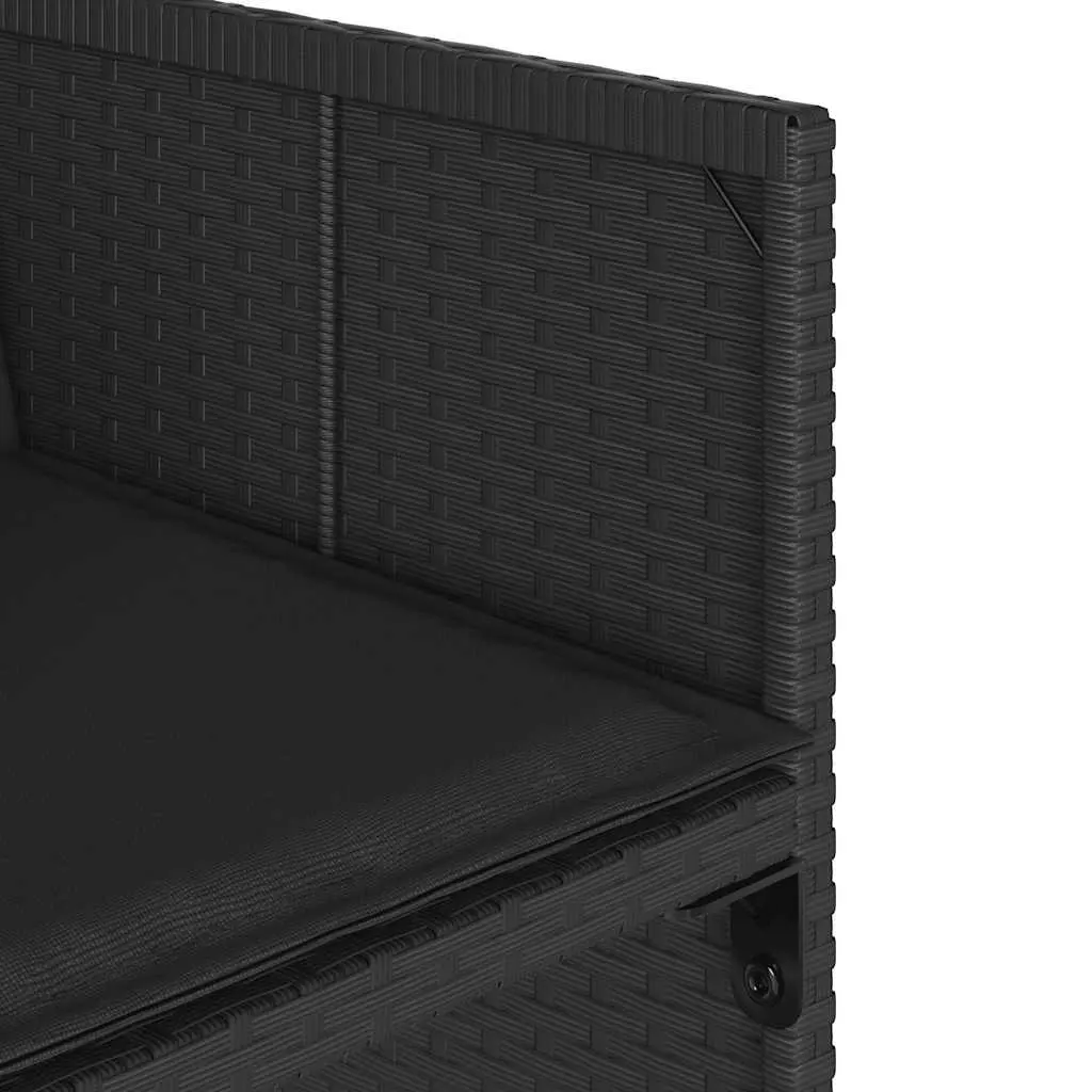 13 Piece Outdoor Garden Dining Set Black Poly Rattan Furniture with Cushions
