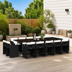 Friendly 15 Piece Black Garden Dining Set Just for You