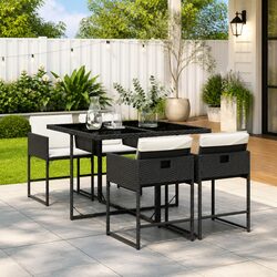 Charming 5 Piece Black Outdoor Dining Set for You