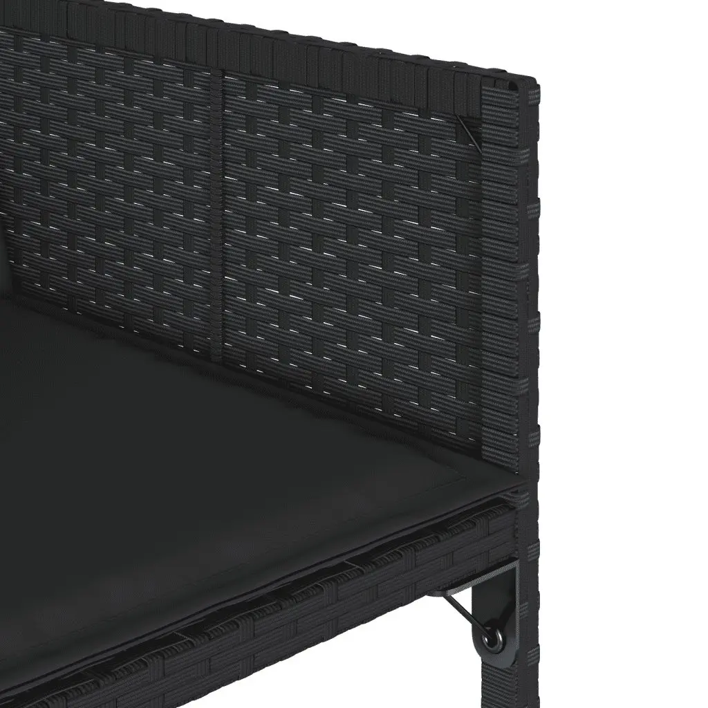 11 Piece Outdoor Dining Set Black Poly Rattan Chairs Table