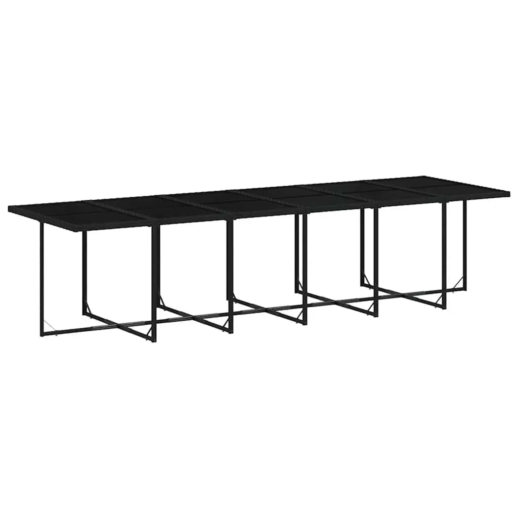 Garden Dining Set 13 Piece Outdoor Furniture Black Poly Rattan Chairs Table