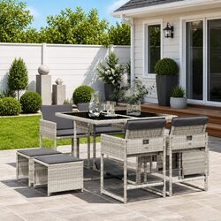 Friendly 9-Piece Dining Set for Your Outdoor Enjoyment