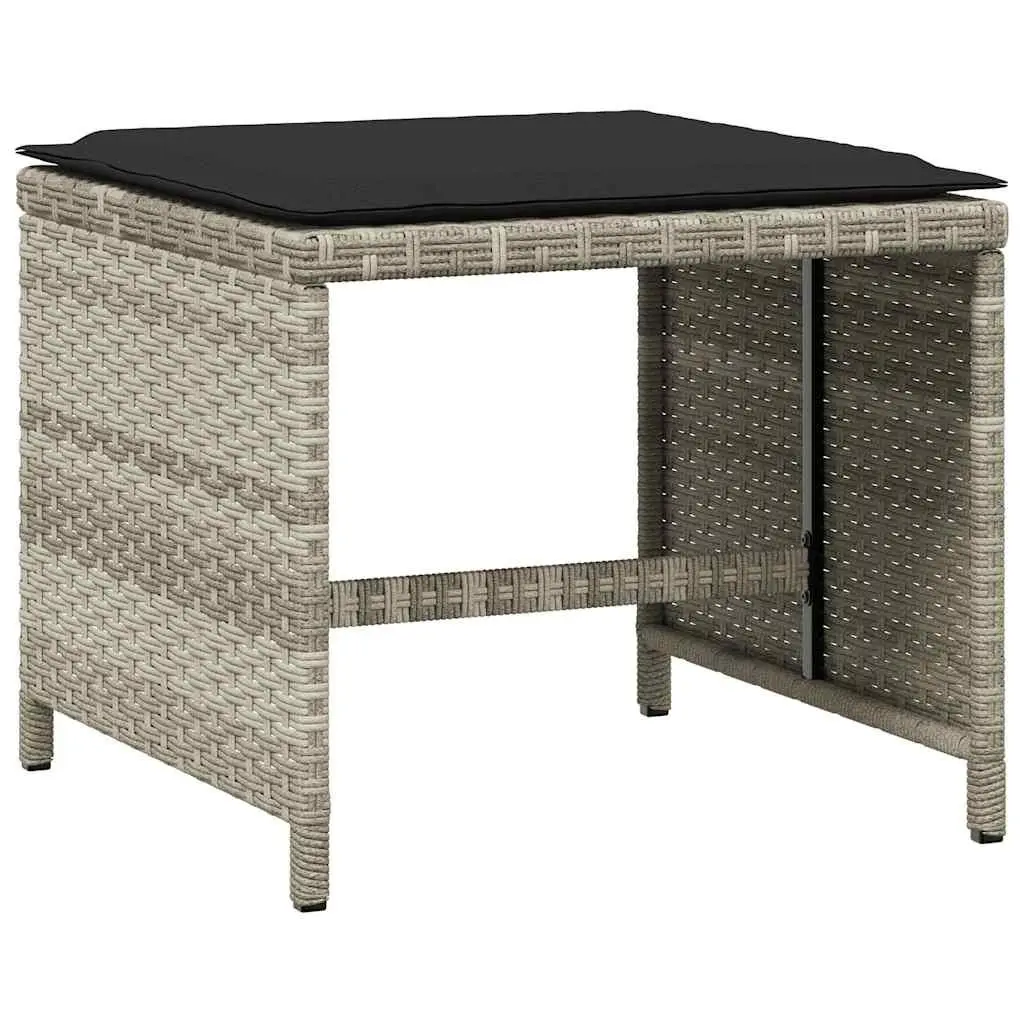 Garden Dining Set 9 Piece Grey Poly Rattan Chairs Table Outdoor Furniture