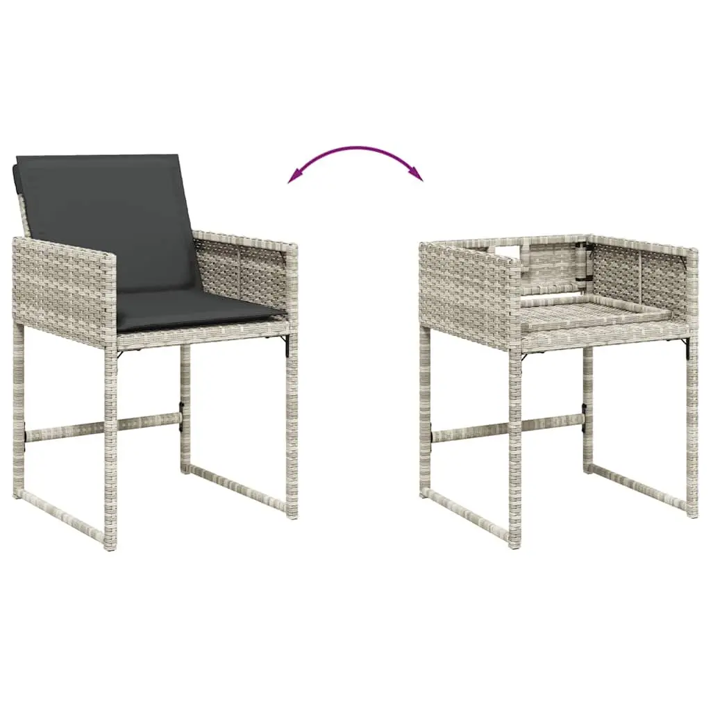 Garden Dining Set 9 Piece Grey Poly Rattan Chairs Table Outdoor Furniture