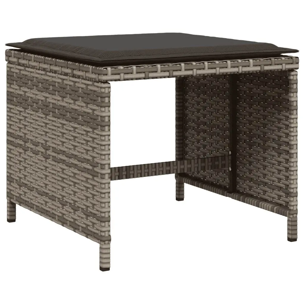 Garden Dining Set 9 Piece Grey Poly Rattan Outdoor Furniture Patio Table Chairs