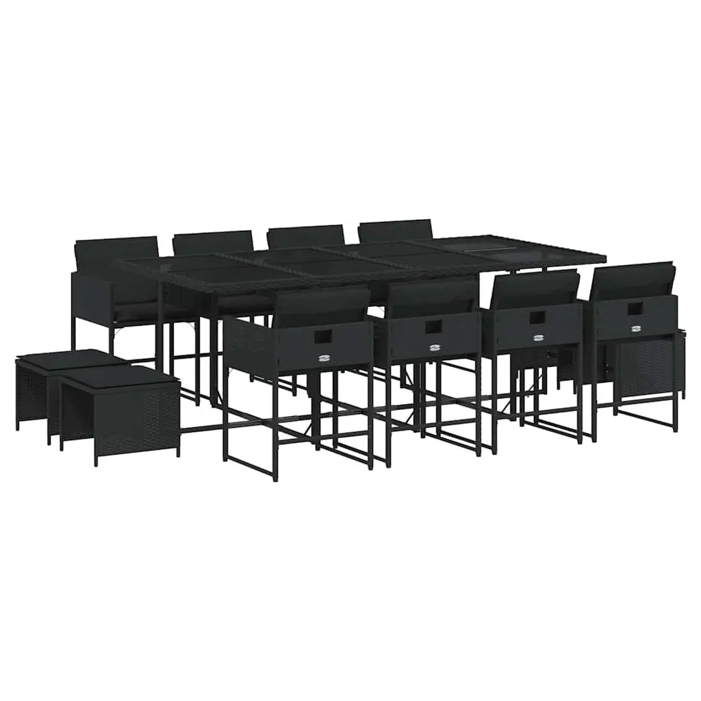13 Piece Black Outdoor Dining Set