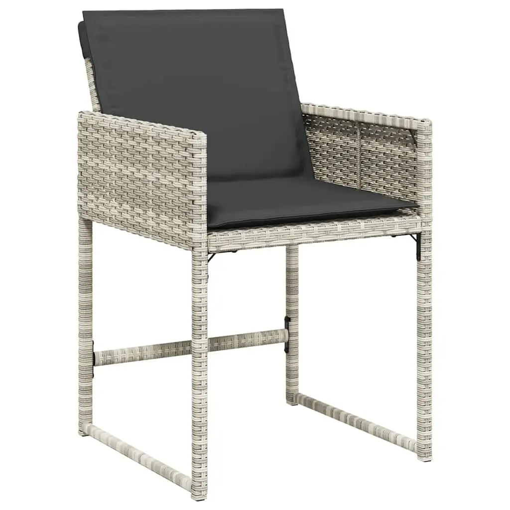 Garden Dining Set 13 Piece Grey Poly Rattan Outdoor Furniture with Cushions