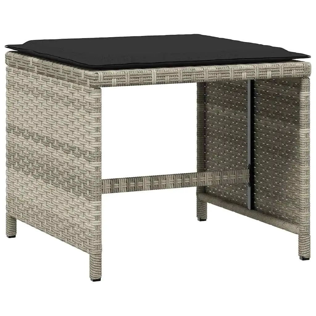 Garden Dining Set 13 Piece Grey Poly Rattan Outdoor Furniture with Cushions