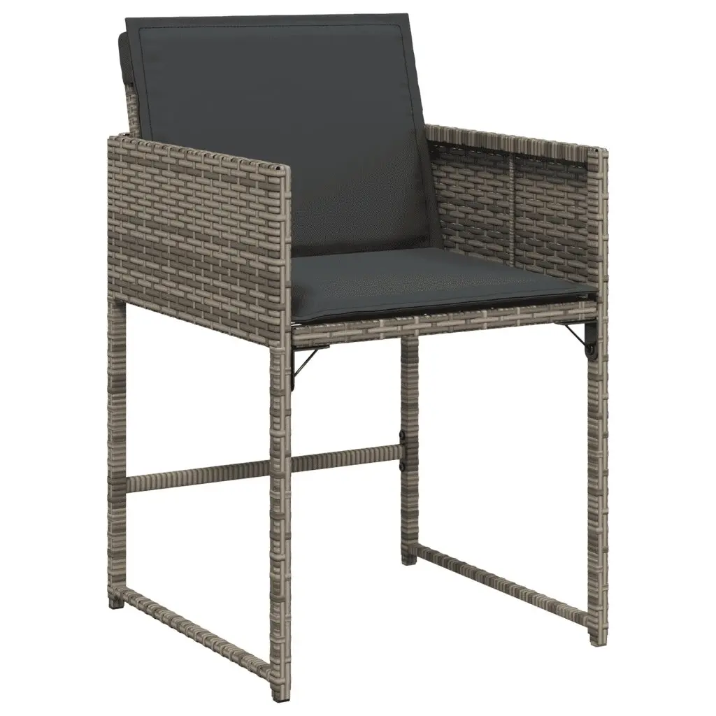 Garden Dining Set Grey Poly Rattan 17 Piece Outdoor Furniture