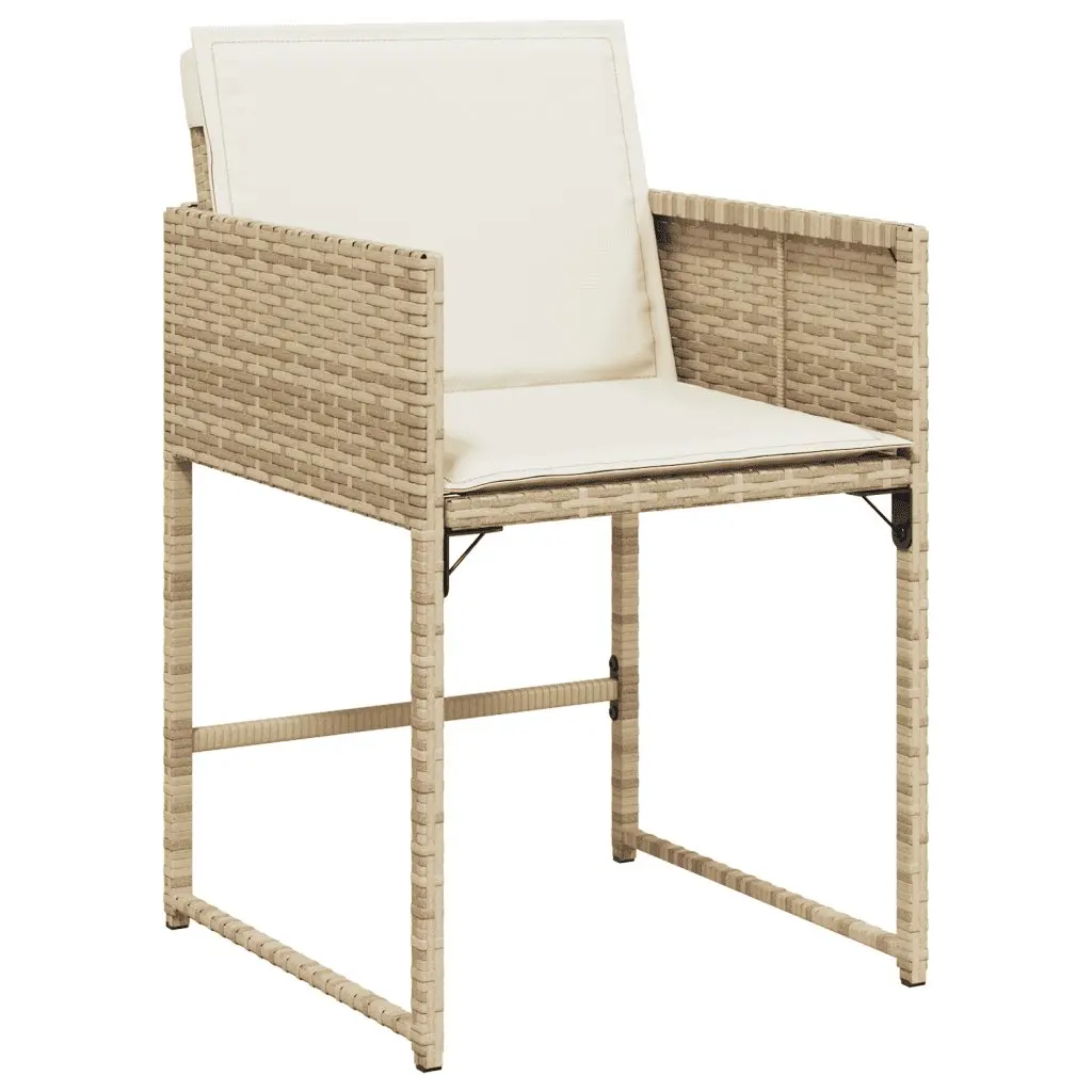 Outdoor Dining Set 9 Piece Garden Furniture Poly Rattan Acacia Wood Table Beige