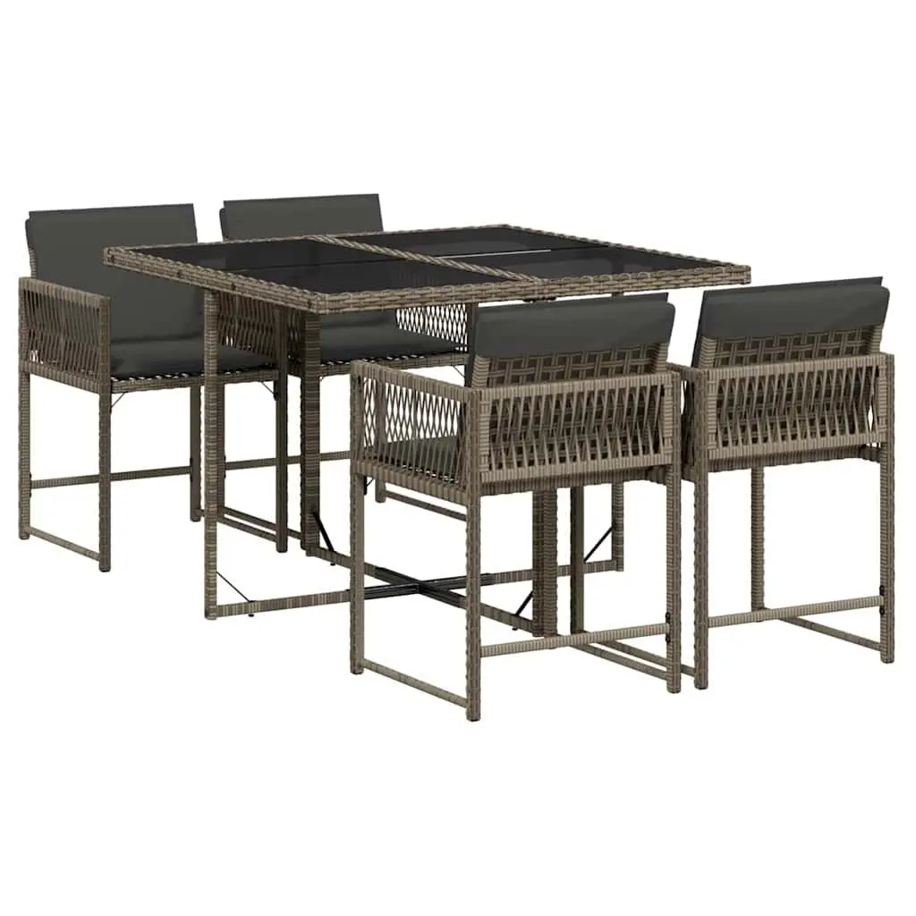 Outdoor Dining Set in Grey Rattan