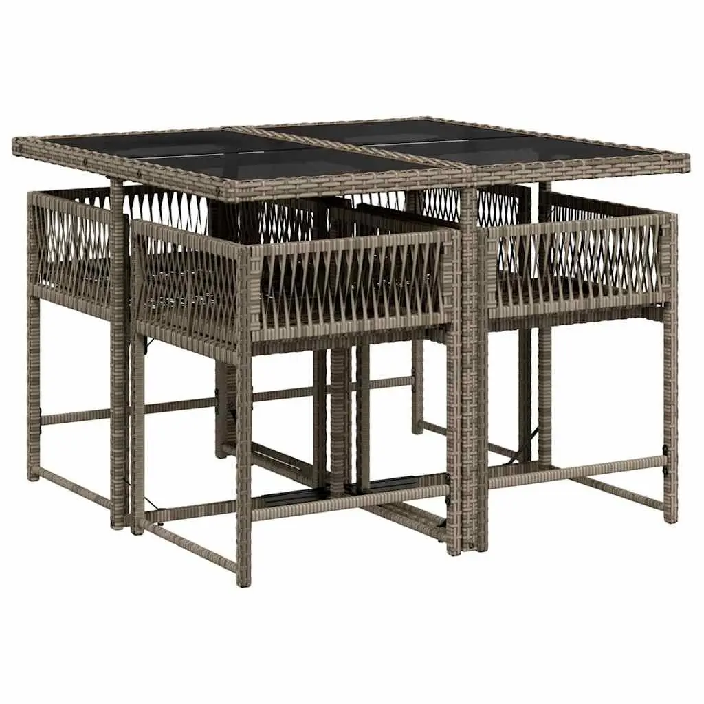 Outdoor Dining Set in Grey Rattan