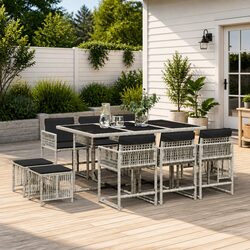 Your Ideal 11-Piece Grey Outdoor Dining Set