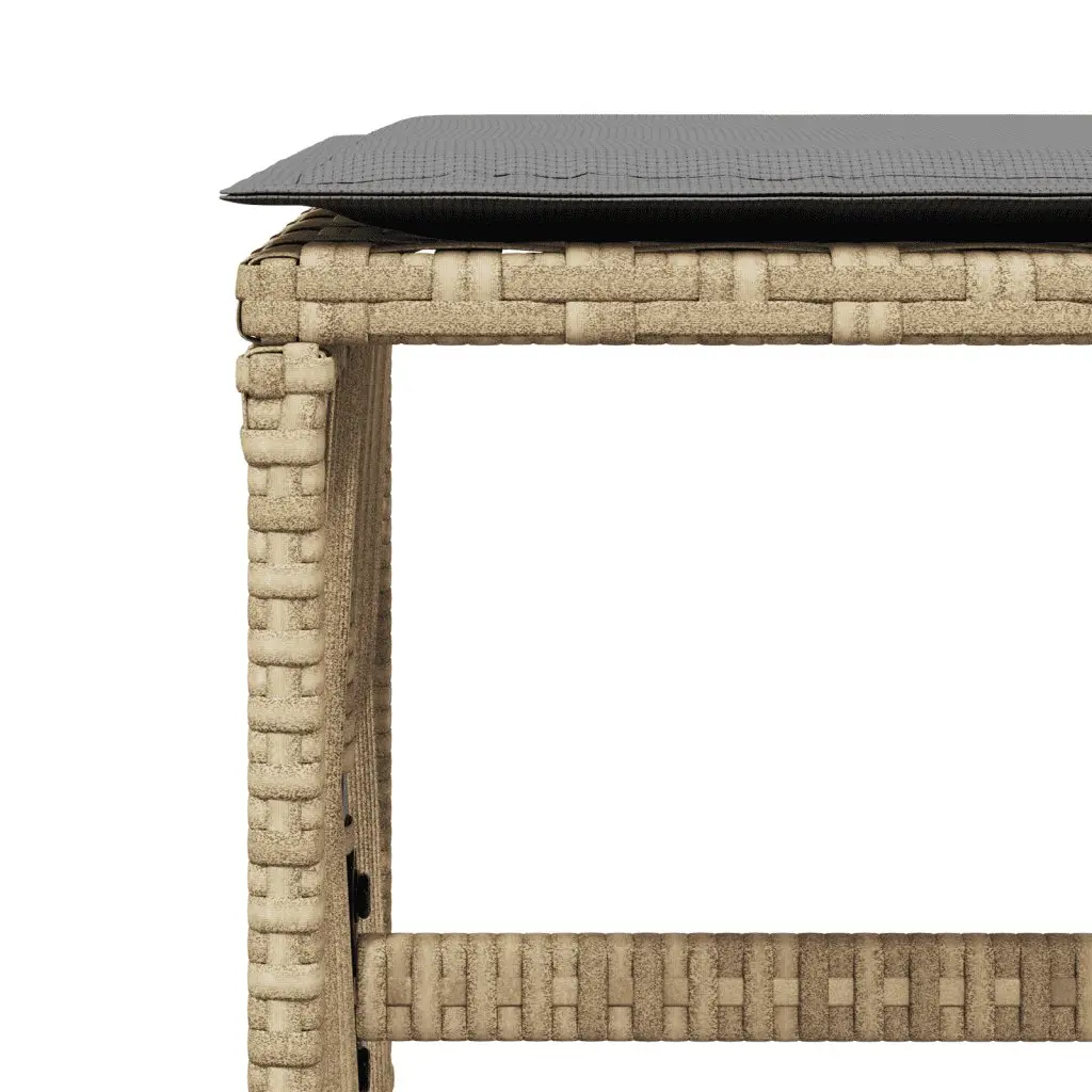 Garden Dining Set 11 Piece Outdoor Furniture Poly Rattan Cushions Patio Beige
