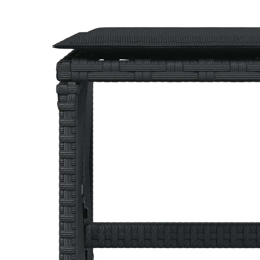 17 Piece Black PE Rattan Outdoor Dining Set with Cushions Table and Chairs for Patio Garden and Backyard