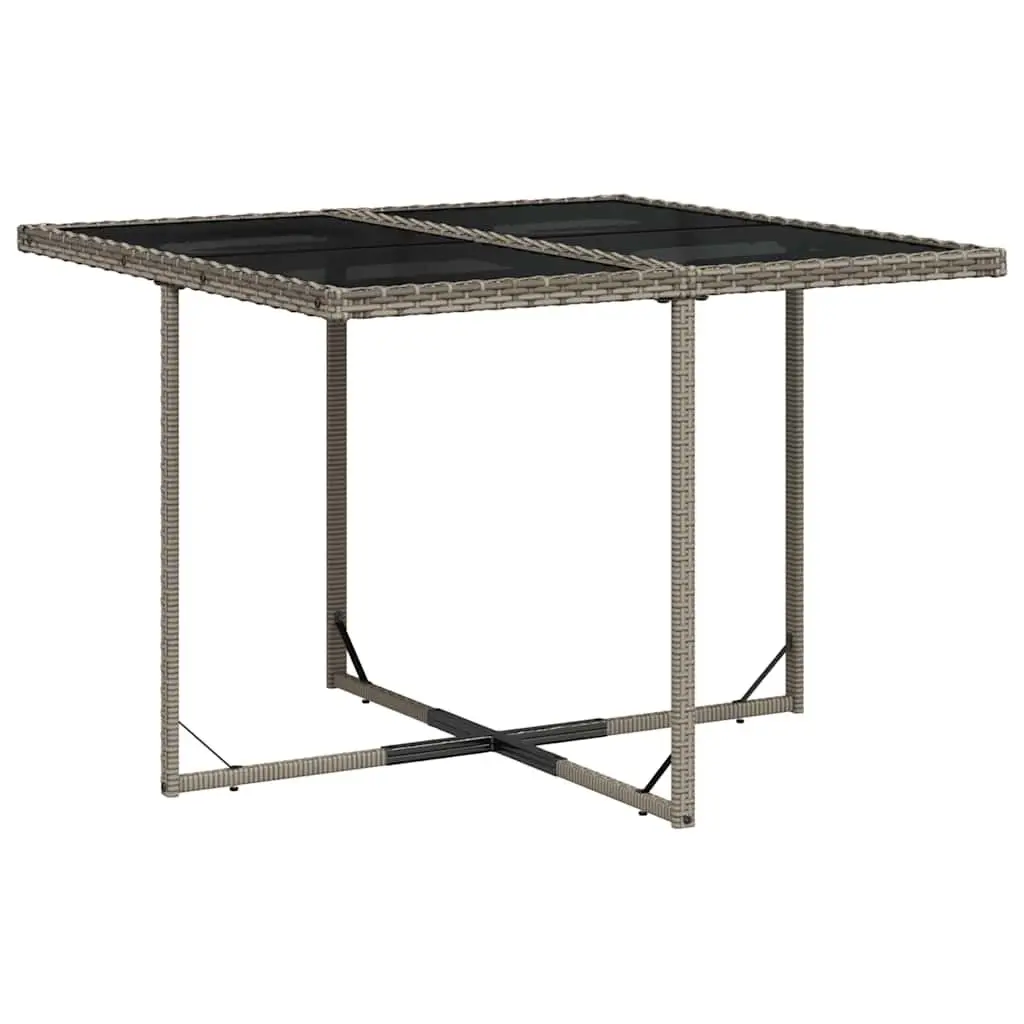 9 Piece Outdoor Dining Set Grey Rattan Patio Furniture Table and Chairs