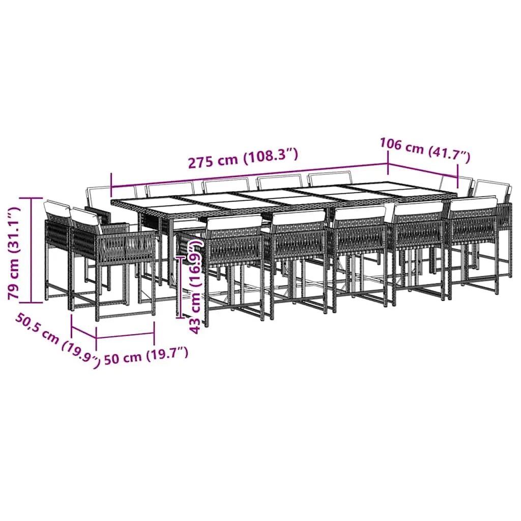 15-Piece Garden Dining Set