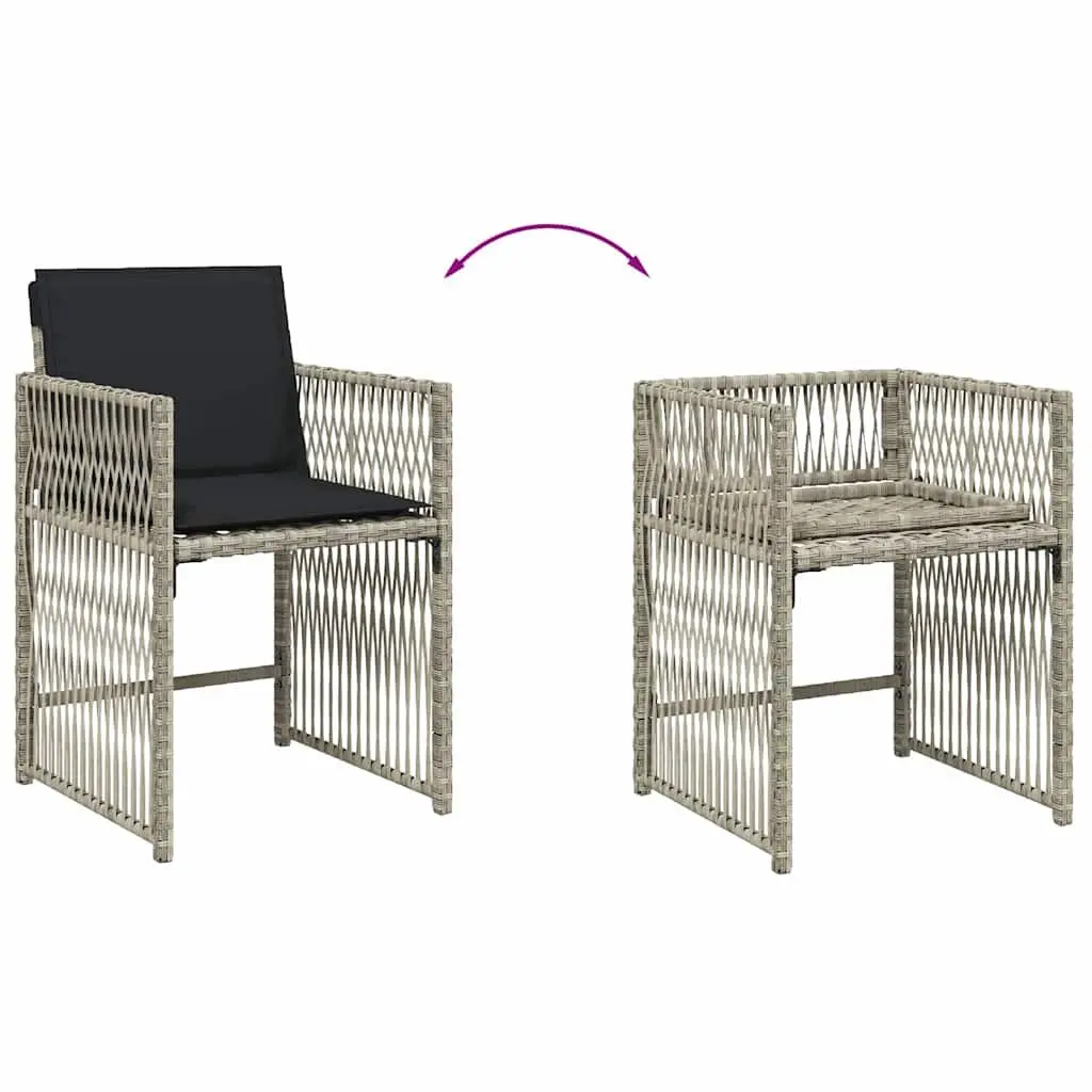 Garden Dining Set 9 Piece Outdoor Furniture Grey Poly Rattan Chairs Table