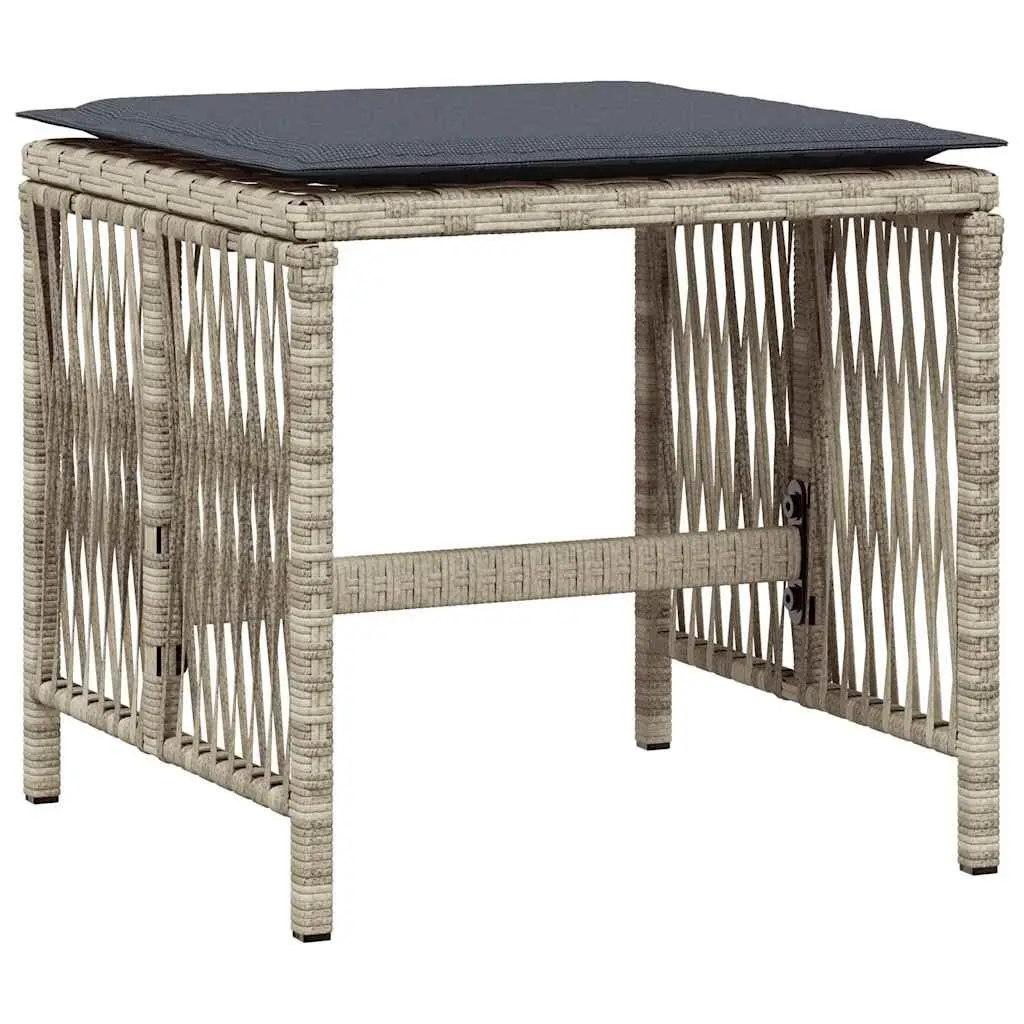 Outdoor Furniture Set 11 Piece Light Grey Rattan Chairs Table Patio Dining