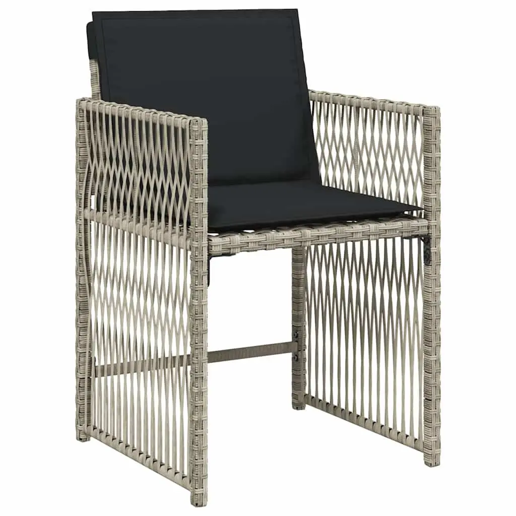 Garden Dining Set Grey Poly Rattan 13 Piece Outdoor Furniture