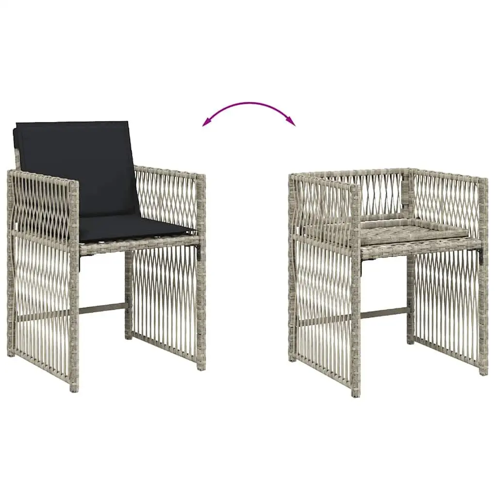 Garden Dining Set Grey Poly Rattan 13 Piece Outdoor Furniture