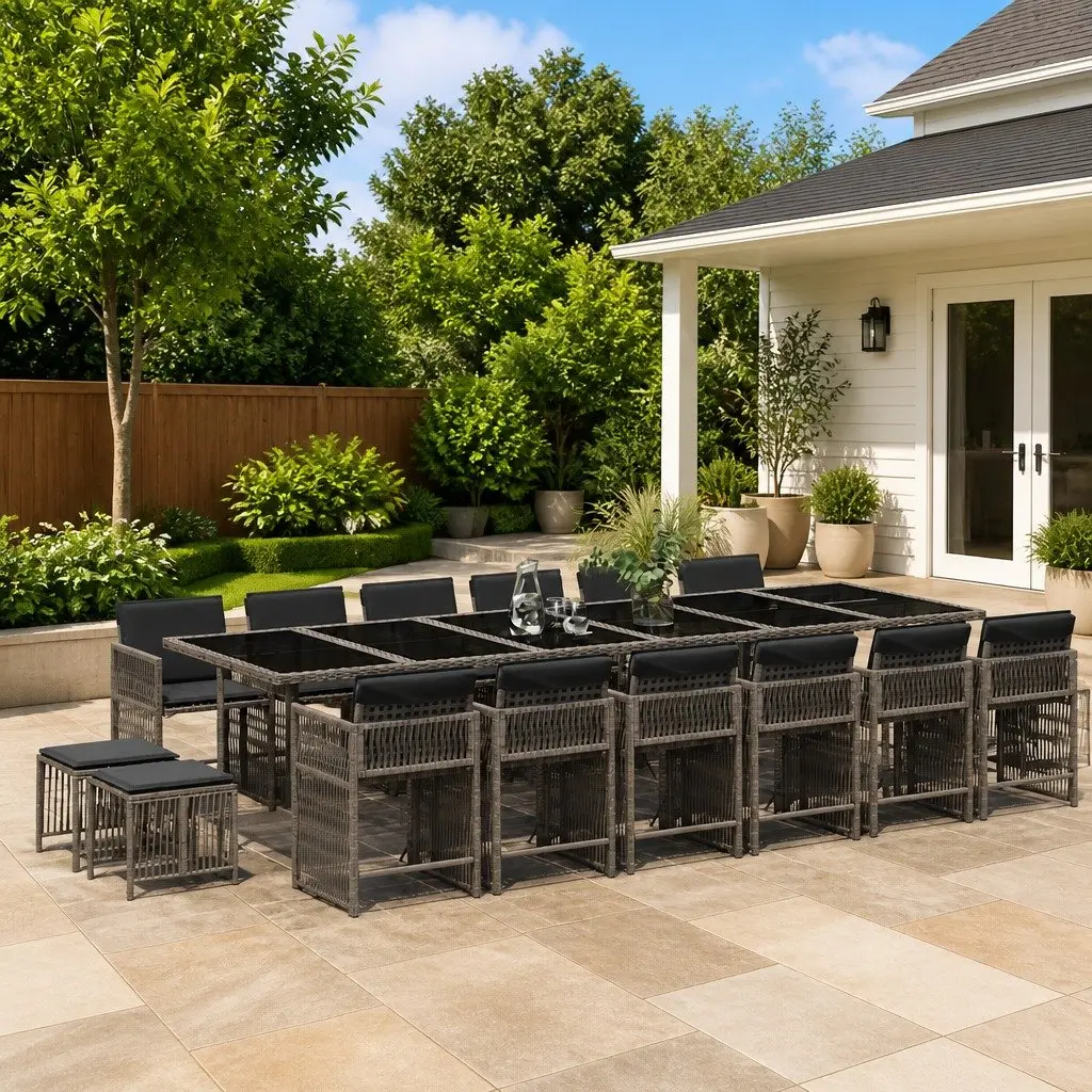 17-Piece Garden Dining Set with Cushions