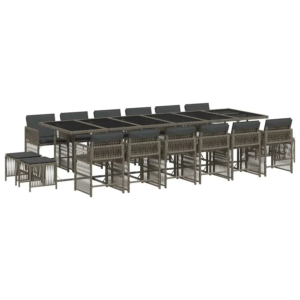 17-Piece Garden Dining Set with Cushions