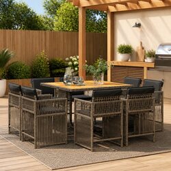 Your Ideal Outdoor Dining Set: 9-Piece Grey Rattan