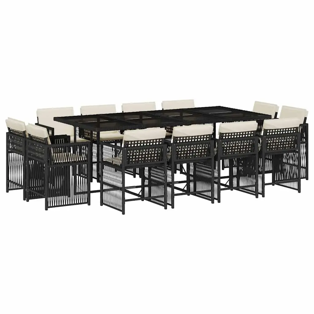 Garden Dining Set 13 Piece Outdoor Furniture Poly Rattan Chairs Table Cushions