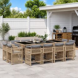 Your New 13 Piece Beige Garden Dining Set Awaits