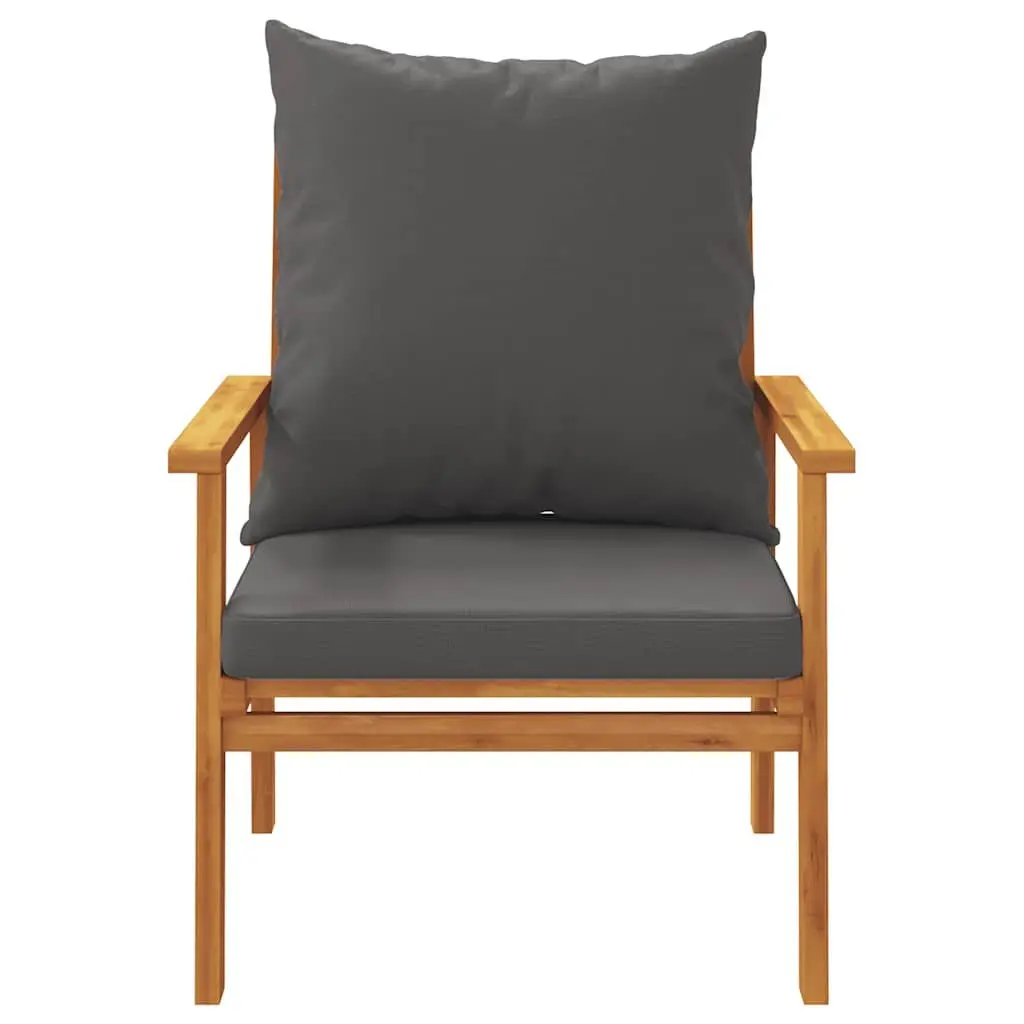 Garden Lounge Set Solid Acacia Wood with Cushions 5 Piece