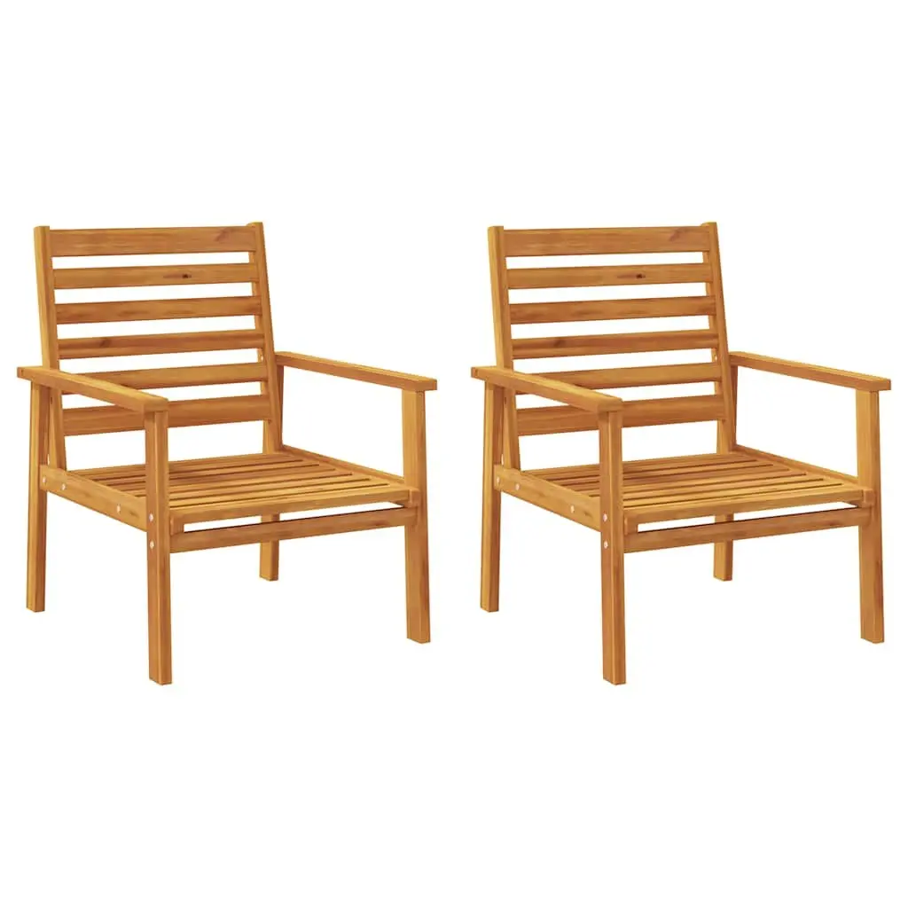 3 Piece Garden Lounge Set Acacia Wood Outdoor Patio Furniture with Armrests and Backrest