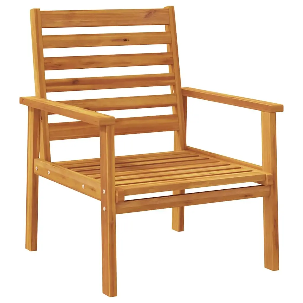 3 Piece Garden Lounge Set Acacia Wood Outdoor Patio Furniture with Armrests and Backrest