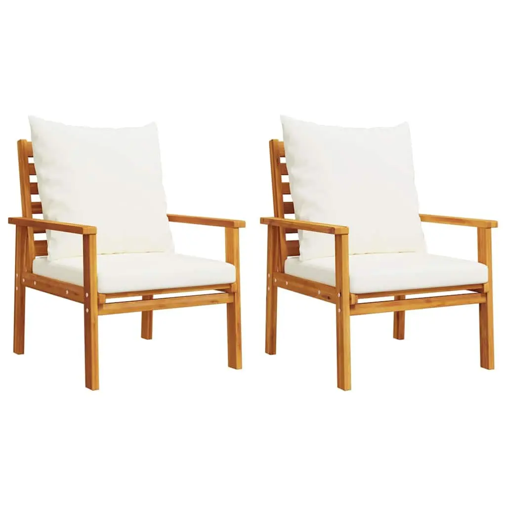 3 Piece Garden Lounge Set Solid Acacia Wood with Cushions Brown Outdoor Patio