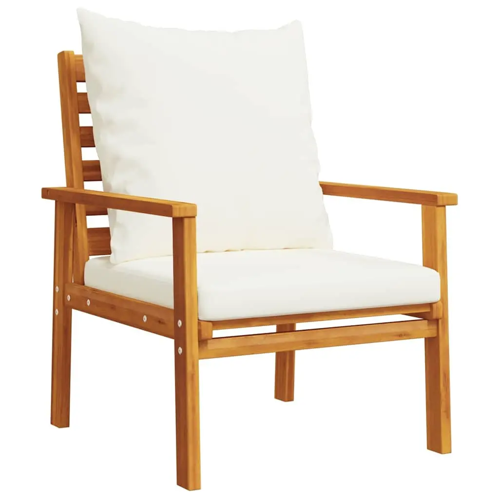 3 Piece Garden Lounge Set Solid Acacia Wood with Cushions Brown Outdoor Patio