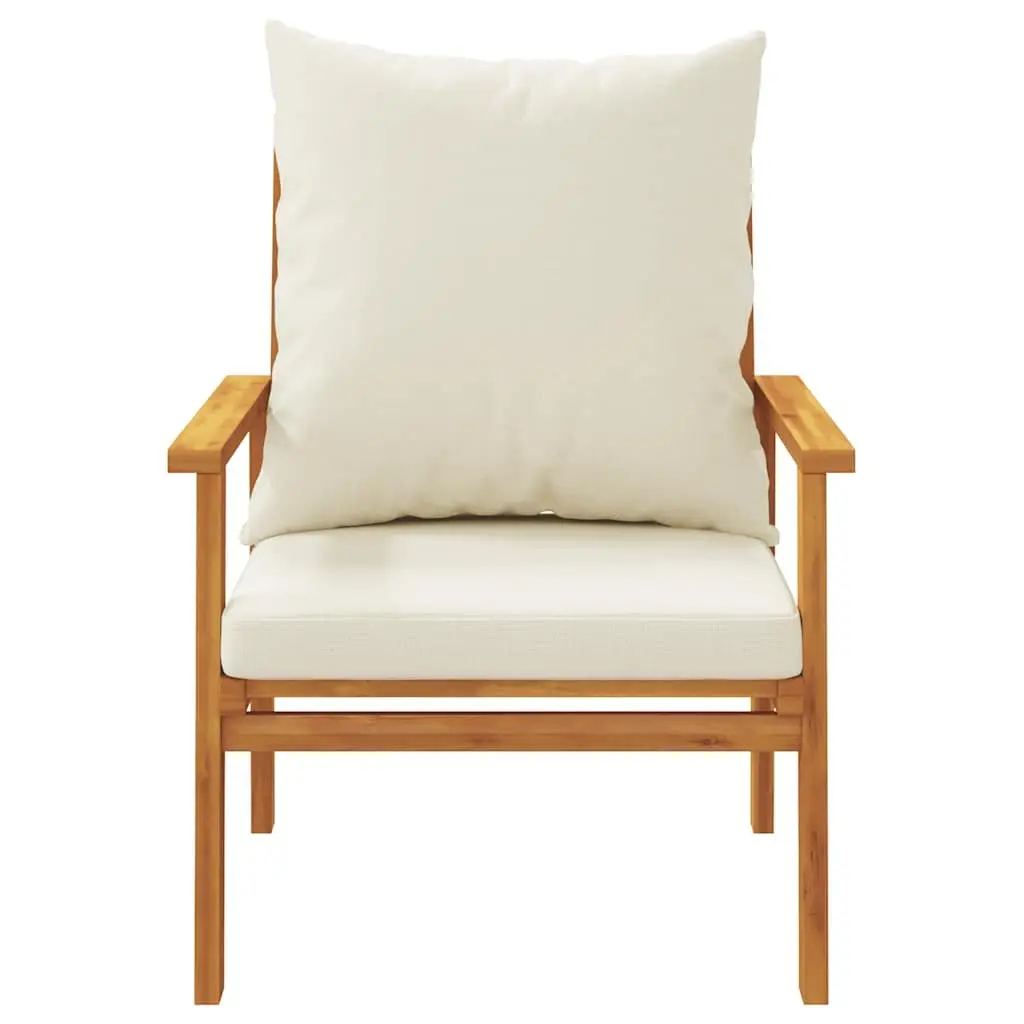 3 Piece Garden Lounge Set Solid Acacia Wood with Cushions Brown Outdoor Patio