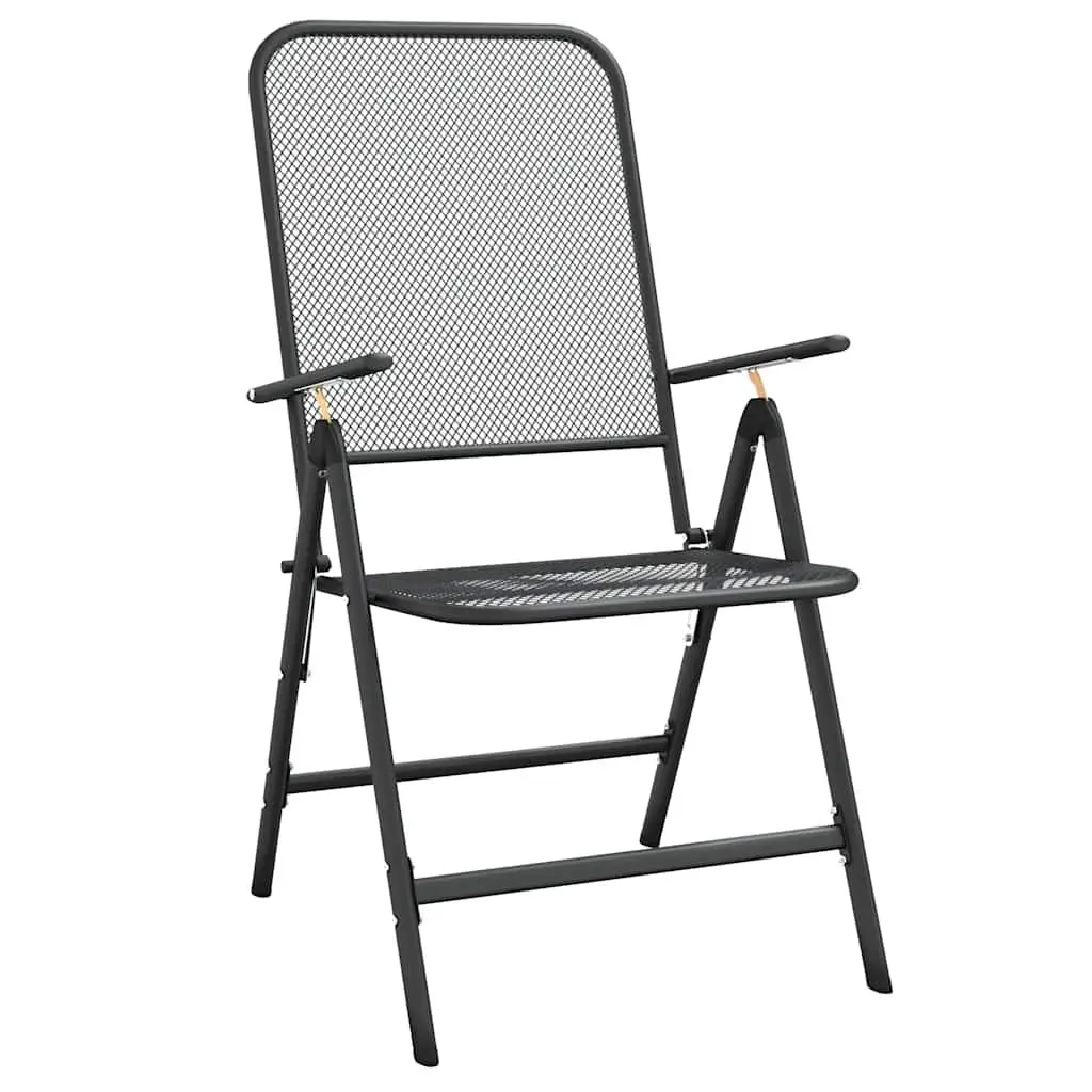 Garden Dining Set Metal Mesh Anthracite 5 Piece Outdoor Furniture