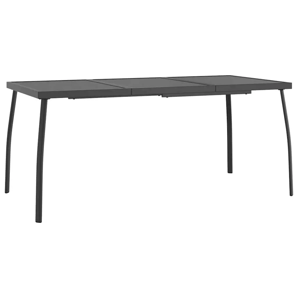 Garden Dining Set Metal Mesh Anthracite 7 Piece Foldable Outdoor Furniture