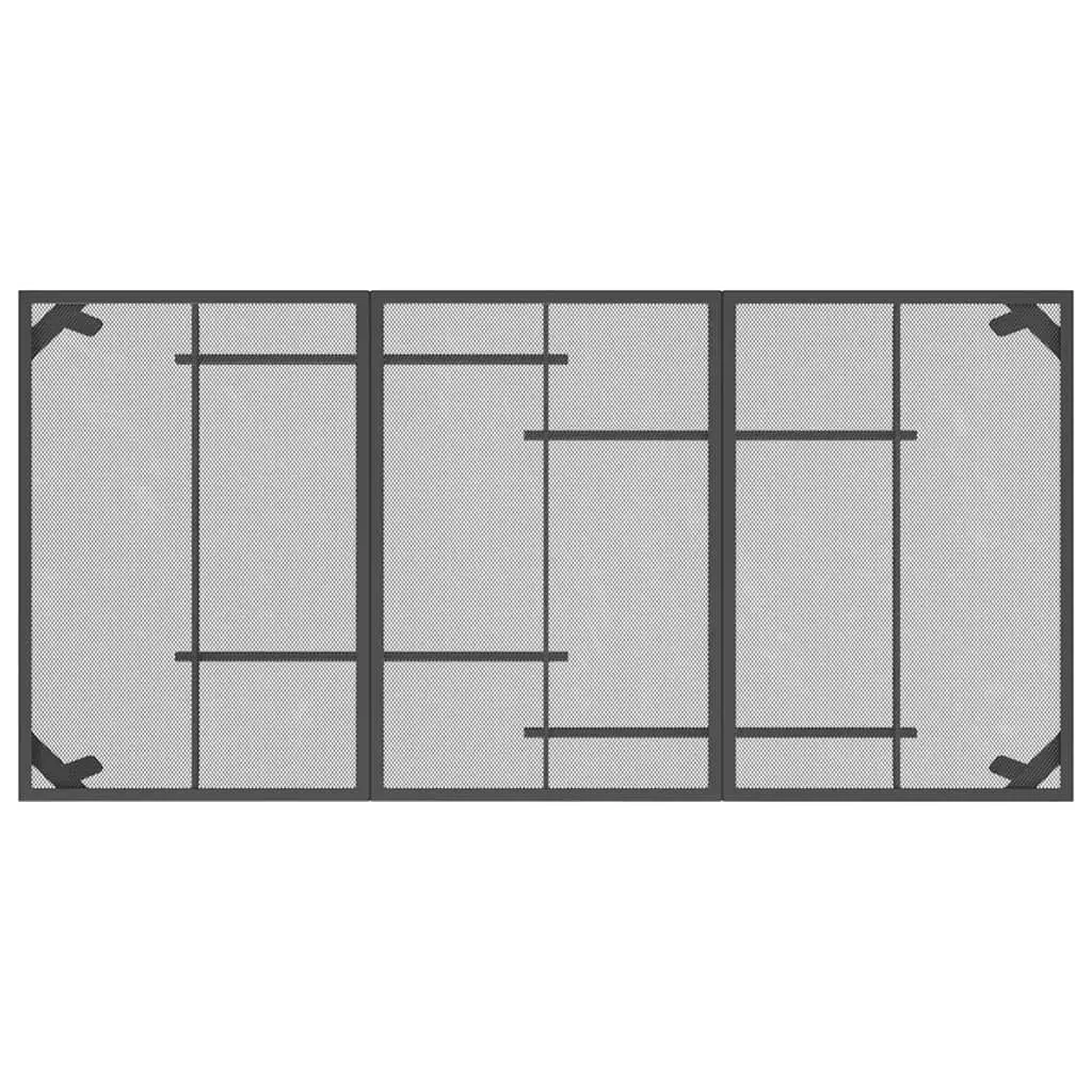Garden Dining Set Metal Mesh Anthracite 7 Piece Foldable Outdoor Furniture