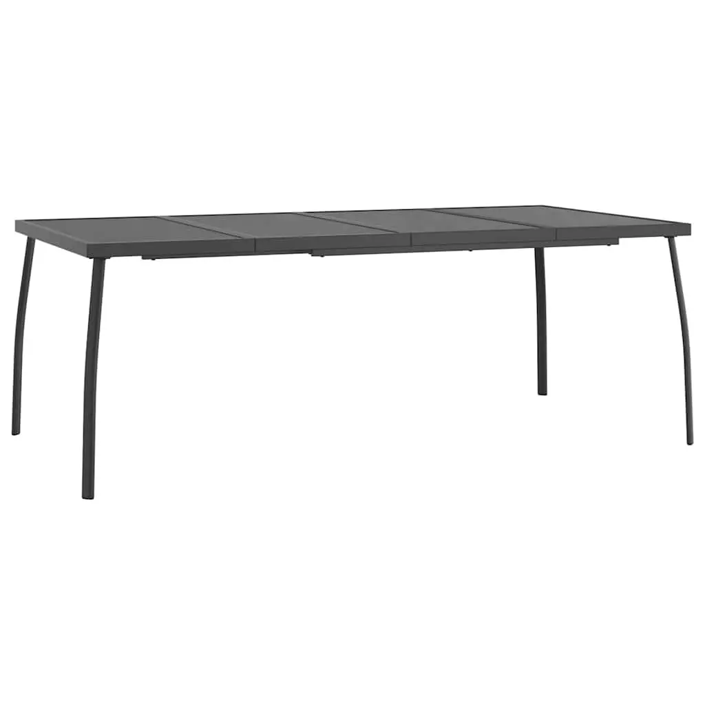 Outdoor Furniture Set 9 Piece Metal Mesh Garden Dining Table and Foldable Chairs Anthracite
