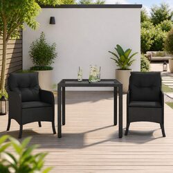Friendly Outdoor Dining Set: 3 Pieces with Cushions